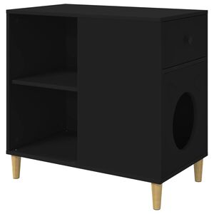 vidaXL Casa pentru pisici Negru 72 x 42.5 x 70 cm Lemn compozit