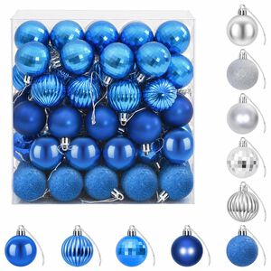 vidaXL Set de globuri de Crăciun 100 buc. Albastru și argintiu 4 cm