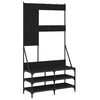 vidaXL Suport de haine cu raft de pantofi, negru, 100x40x184 cm