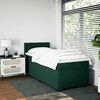 vidaXL Pat box spring cu saltea, verde &icirc;nchis, 90x190 cm, catifea