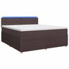 vidaXL Pat boxspring cu saltea Maro &icirc;nchis 180 x 200 cm Țesătură