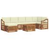vidaXL Set canapea sectională cu pernă 8 pcs Natural și Crem