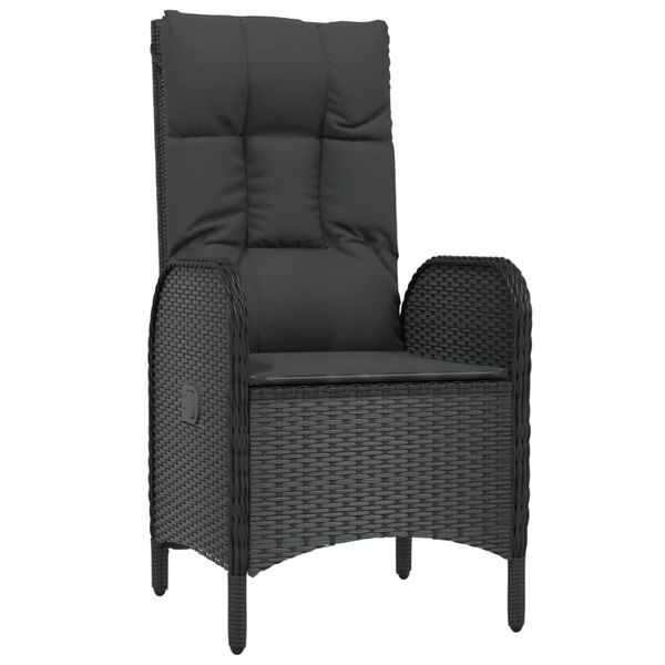 vidaXL Set mobilier de grădină cu perne, 7 piese, negru, poliratan