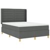 vidaXL Pat cu arcuri cu benzi LED Gri 160 x 200 cm țesătură