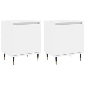 vidaXL Noptiere, 2 buc, alb, 40x30x50 cm, lemn compozit