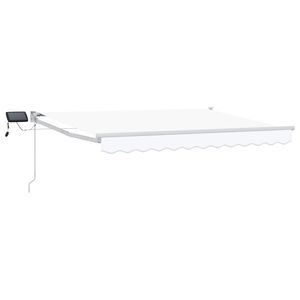 vidaXL Marchiză retractabilă manuală cu led-uri Alb 2,5 x 2 m