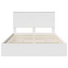 vidaXL Pat cu storage cu headboard Alb 140 x 190 cm Lemn compozit