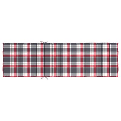 vidaXL Pernă de șezlong, roșu carouri, 200x60x3 cm, textil oxford