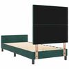 vidaXL Pat cu arcuri cu headboard Verde &icirc;nchis 100 x 200 cm Catifea