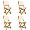 vidaXL Scaune Bistro pentru Exterior 4 pcs Alb crem
