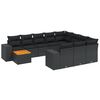 vidaXL Set canapele de grădină cu perne, 11 piese, negru, poliratan