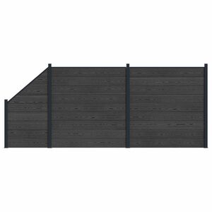 vidaXL Panou de Gardă 3 pcs WPC și Aluminiu Negru