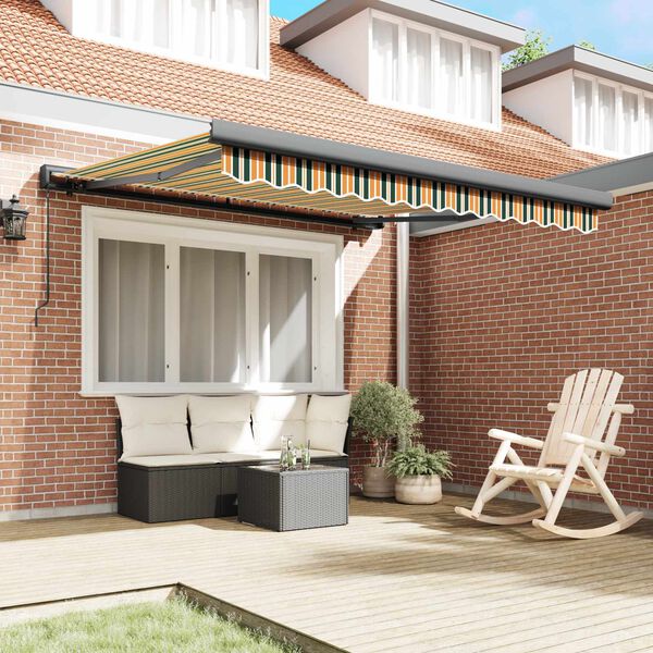 vidaXL Cortina Retractabilă Multicolour 350 x 250 cm Stofă și Metal