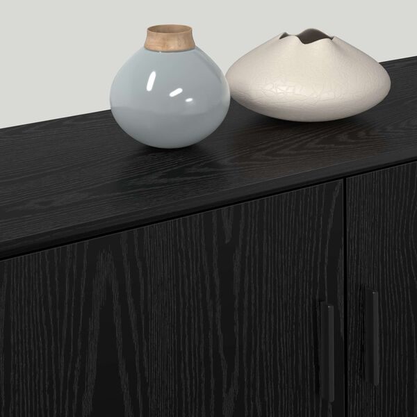 vidaXL Set Dulap TV montat pe perete Pe perete 2 pcs Stejar Negru