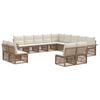 vidaXL Set de canapele pentru grădină 13 pcs Bej poliratan