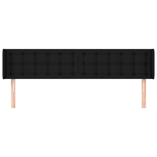 vidaXL Tăblie de pat cu aripioare negru 163x16x78/88 cm textil