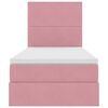 vidaXL Pat cu saltea și spațiu de depozitare Roz 90 x 200 cm Catifea