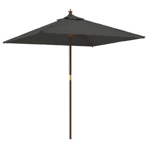 vidaXL Umbrelă soare de grădină stâlp din lemn antracit 198x198x231 cm