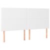 vidaXL Tăblie de pat albă 160x5x118/128 cm piele ecologică