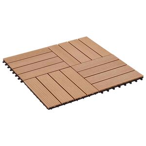 vidaXL Plăci pentru Deck 22 buc. Lemn de tec 30 x 30 cm WPC