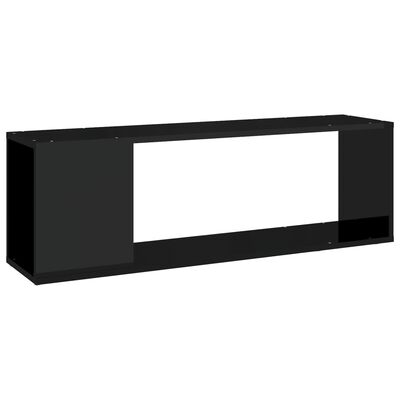 vidaXL Comodă TV, negru extralucios, 100x24x32 cm, PAL