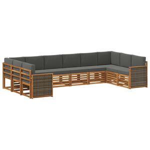 vidaXL Set canapea sectională cu pernă 7 pcs Natural și Antracit