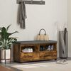 vidaXL Bancă pentru hol cu pernă Stejar fumuriu 100 x 38 x 46 cm