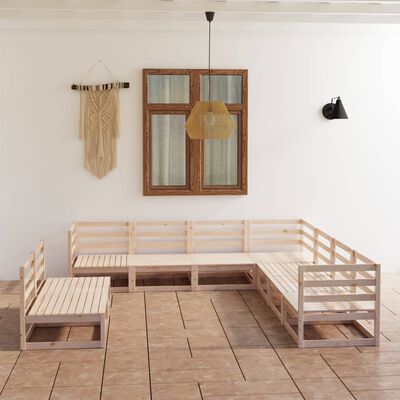 vidaXL Set mobilier de grădină, 9 piese, lemn masiv de pin