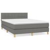 vidaXL Pat box spring cu saltea, gri &icirc;nchis, 140x200 cm, textil