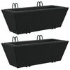 vidaXL Jardiniere cu c&acirc;rlige, 2 buc., negru, poliratan