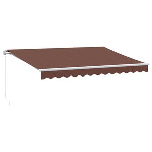 vidaXL Copertină retractabilă manual cu LED, maro, 350x250 cm