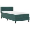 vidaXL Pat cu arcuri cu headboard Verde &icirc;nchis 190 x 90 cm Catifea