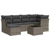 vidaXL Set canapele de grădină, 7 piese, cu perne, gri, poliratan
