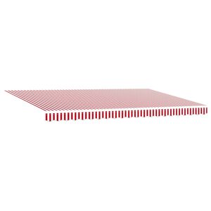 vidaXL Copertină retractabilă Roșu și Alb 500 &times; 350 cm