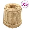 vidaXL Corzi sisal, 5 buc., 14 mm, 100 m