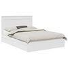 vidaXL Pat cu storage cu headboard Alb 160 x 200 cm Lemn compozit