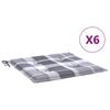 vidaXL Perne de scaun, carouri gri, 6 buc., 40x40x4 cm, textil Oxford