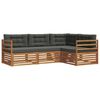 vidaXL Set de canapele de exterior 4 buc. Natural și Antracit