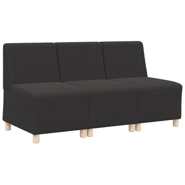 vidaXL Unitate Sofa Modulară Fără Brațe 3 pcs Gri &icirc;nchis