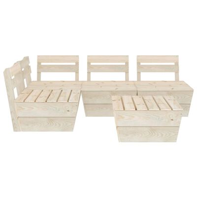vidaXL Set mobilier grădină din paleți, 5 piese, lemn de molid tratat