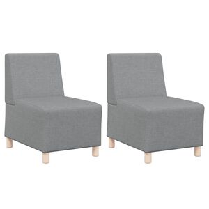 vidaXL Unitate Sofa Modulară Fără Brațe 2 pcs Gri deschis