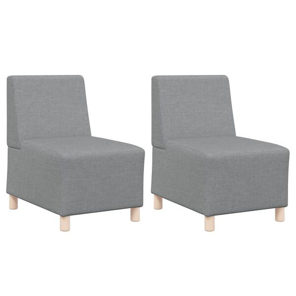 vidaXL Unitate Sofa Modulară Fără Brațe 2 pcs Gri deschis