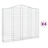 vidaXL Coșuri gabion arcuite 4 buc, 200x30x160/180 cm, fier galvanizat