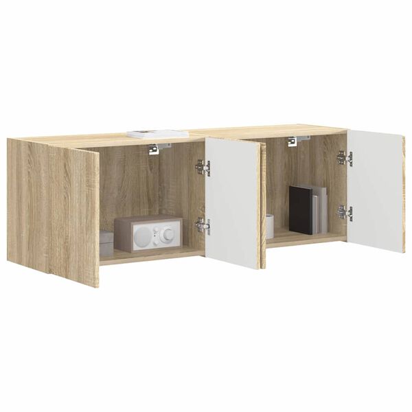 vidaXL Dulap TV de perete 2 pcs Stejar Sonoma 59,5 x 31 x 40 cm