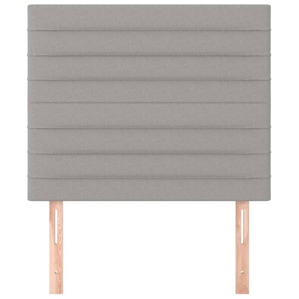 vidaXL Tăblie de pat gri deschis 90x5x118/128 cm, material textil