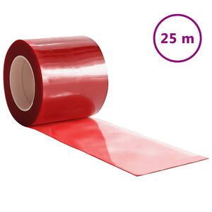 vidaXL Perdea pentru ușă, roșu, 200 mmx1,6 mm 25 m, PVC