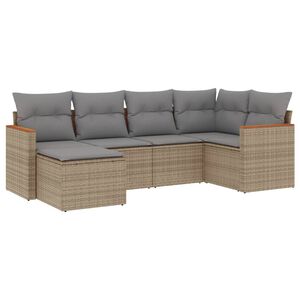 vidaXL Set canapele de grădină cu perne, 6 piese, bej, poliratan