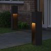 vidaXL Lampa de parcurs LED solar 2 pcs Negru Oțel laminat la rece