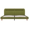 vidaXL Cadru de pat cu LED-uri, verde, 160 x 200 cm, material textil