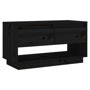 vidaXL Comodă TV, negru, 74x34x40 cm, lemn masiv de pin